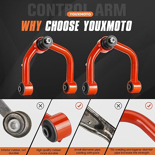 Miniatura 3 de Front Upper Control Arms for Toyota Tundra 2000-2006, Sequoia 2001-2007, 2-4" Lift Suspension Adjustable Control Arms