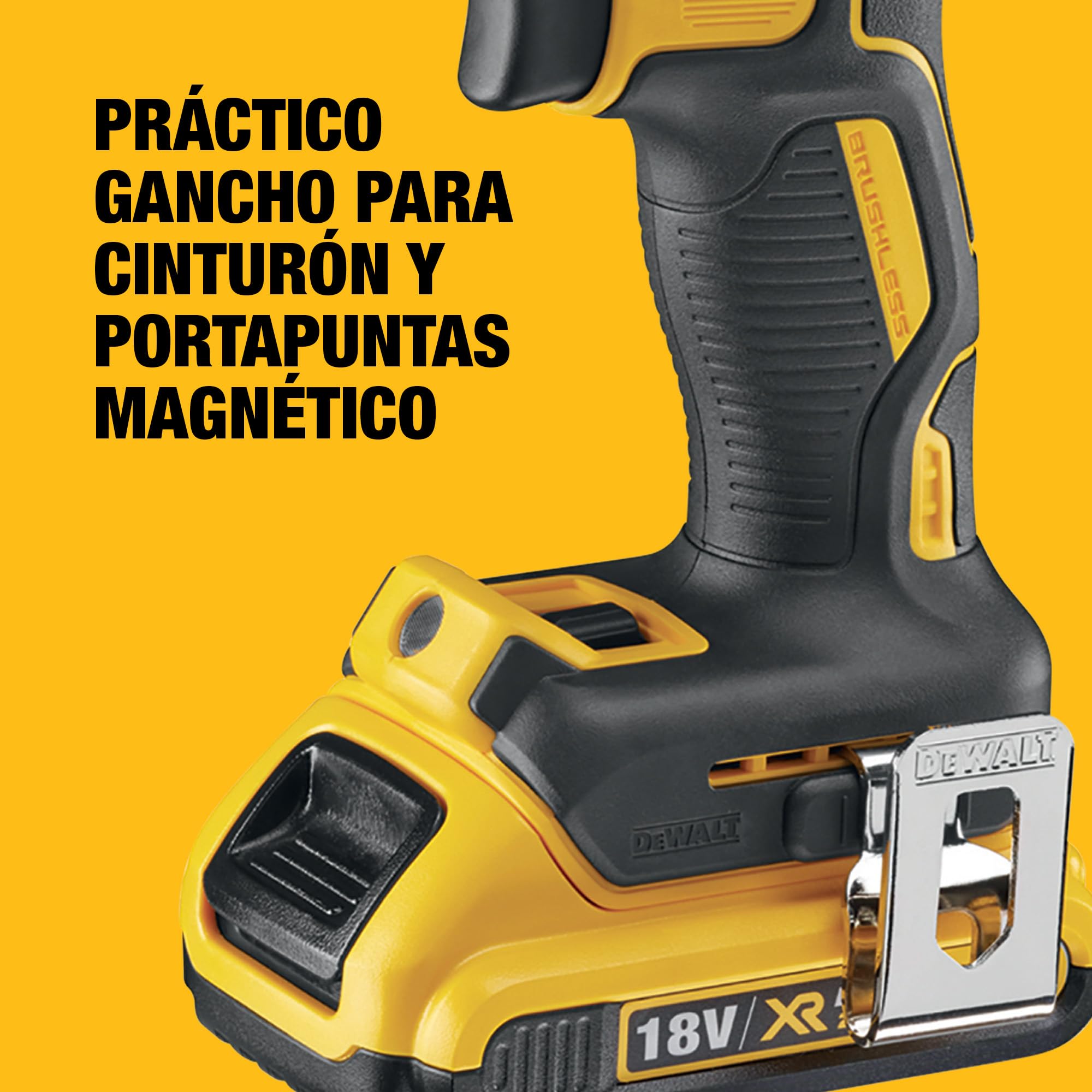 DEWALT Taladro atornillador percutor con motor Brushless XR incluye 2 Baterias de Litio 18V 2,0Ah,un cargador multivoltaje y un maletin TSTAK, DCD796D2-QW