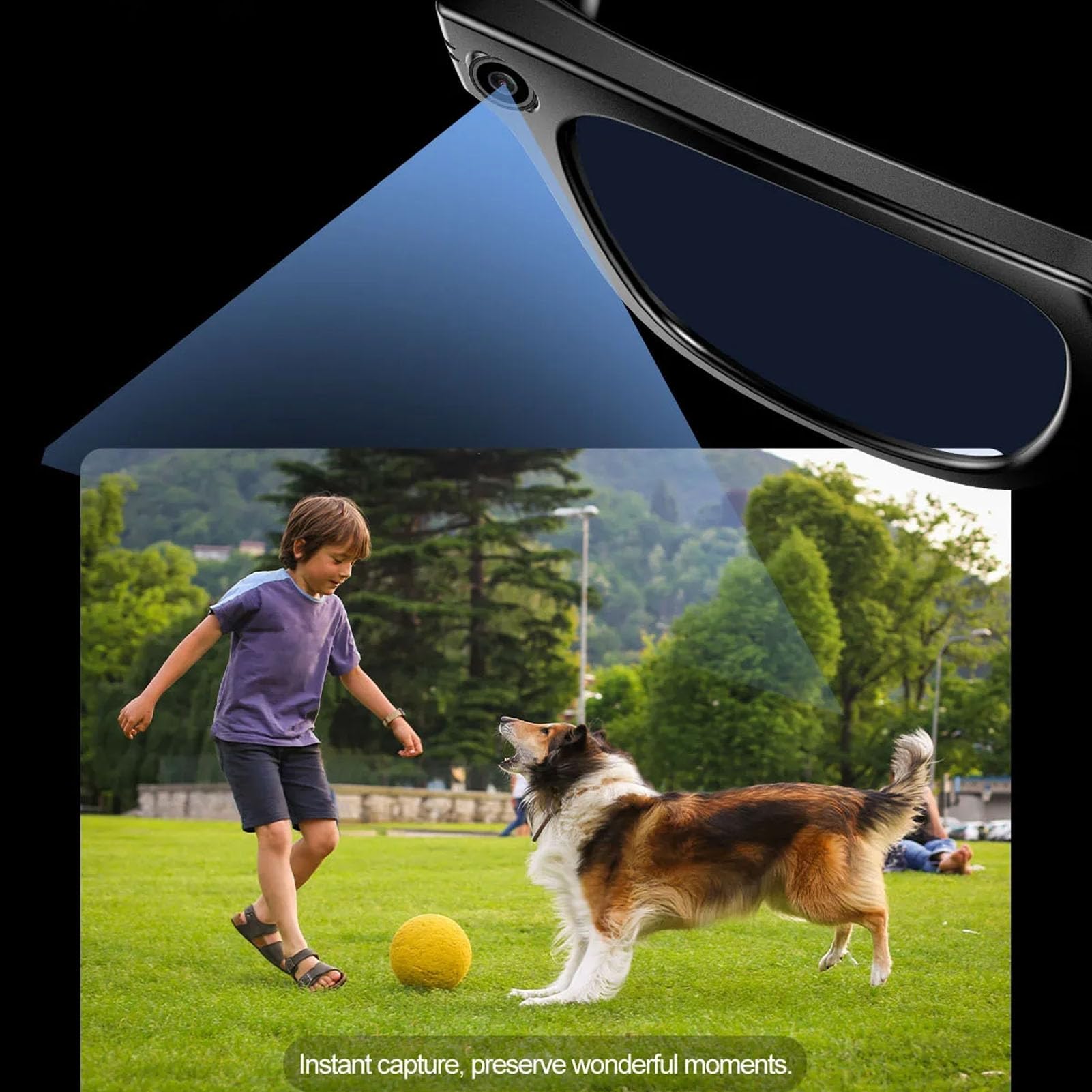 PUSOKEI Gafas Inteligentes Al con Cámara HD de 1080p, Traducción en Tiempo Real, Bluetooth 5. 4 Gafas de Grabación de Vídeo para Hombres y Mujeres, Parlantes Abiertos y Micrófono (Gafas de Sol)