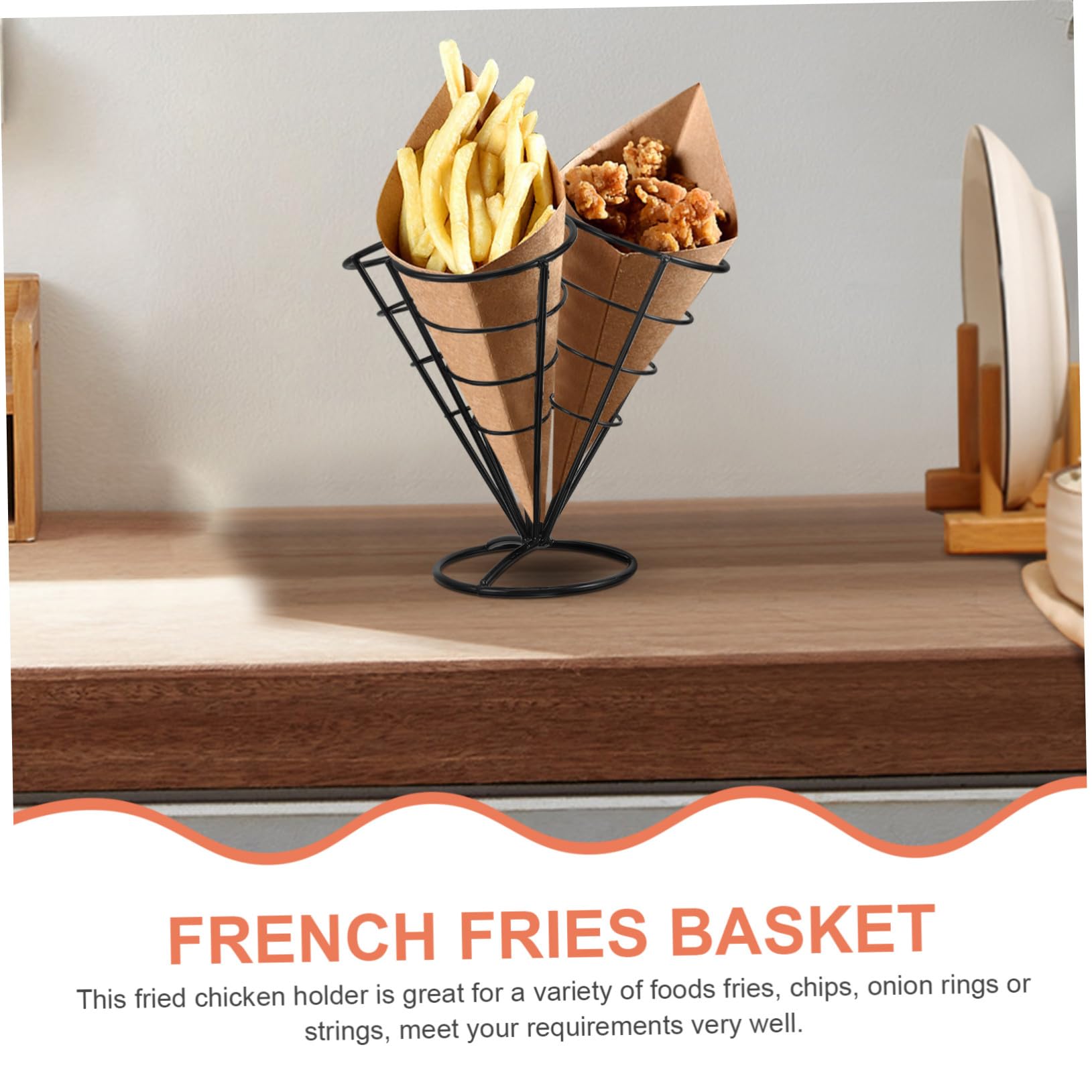 Baluue Porta Patatine in Acciaio Nero Brillante con Scomparti Supporto Snack Creativo per Antipasti per Casa Bar e Ristorante Cestino Organizzatore per Patatine Fritte e Finger Food