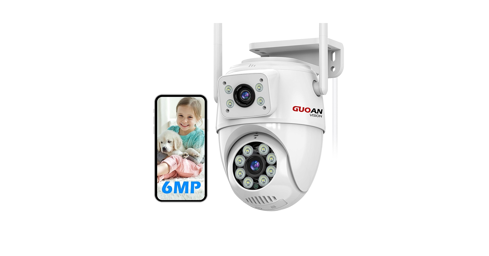 Amazon.co.jp: GUOANVISION 二つ監視画面・パンチルト・夜間