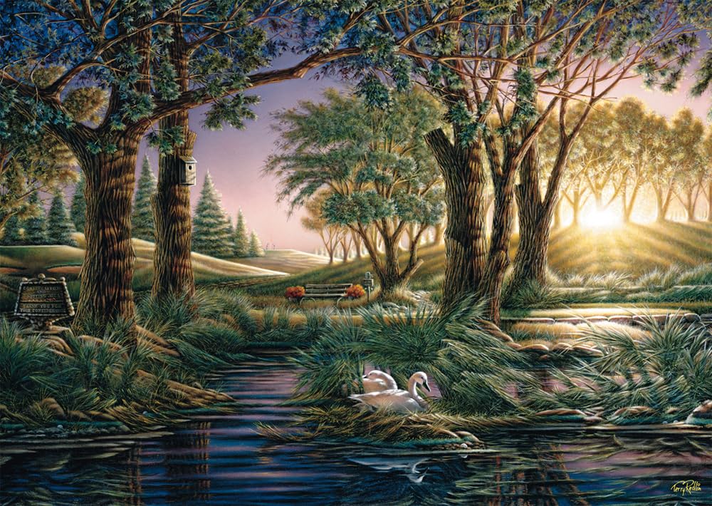 Schmidt Spiele 58546 Morning Magic at the Pond, Terry Redlin, 1000 Piece Puzzle