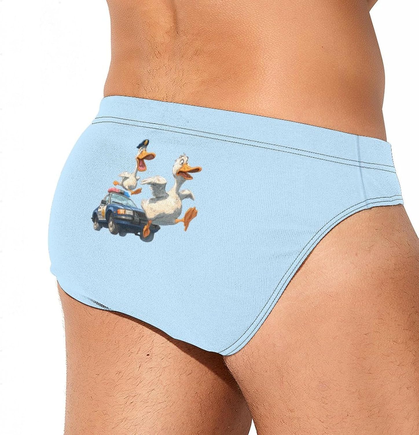 Goose Ducks Car Printed Men's Swimsuit Brief Sexy Bikini Briefs Retro Printed Swimwear Quick Dry Swimming Trunks 3X-Large
