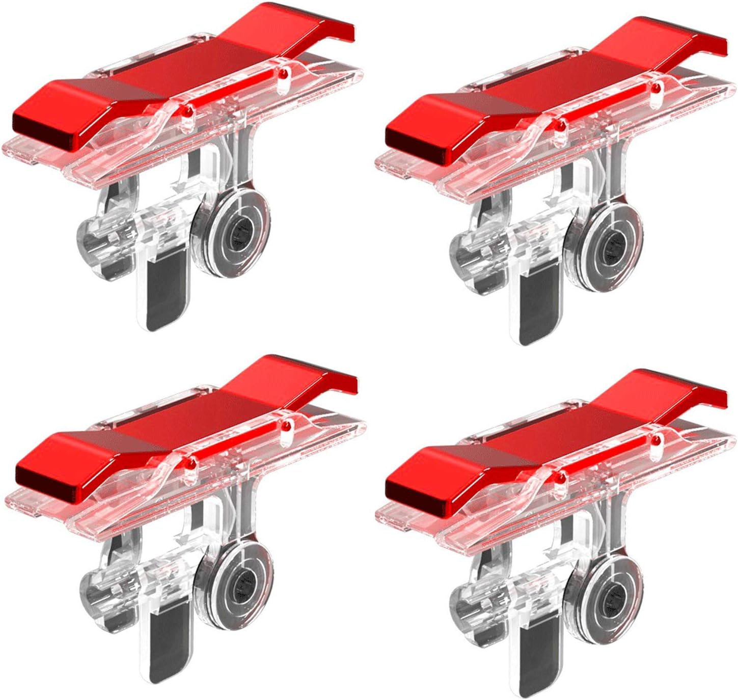 ALLON Mobile Phone Triggers for PUBG & Fortnite, Cellphone Game Controllers for iOS/Android, Gaming Controls with Sensitive L1R1 Trigger for iPhone 7/7 Plus/iPhone X/iPhone 8 – 4 Pack (Transparent)