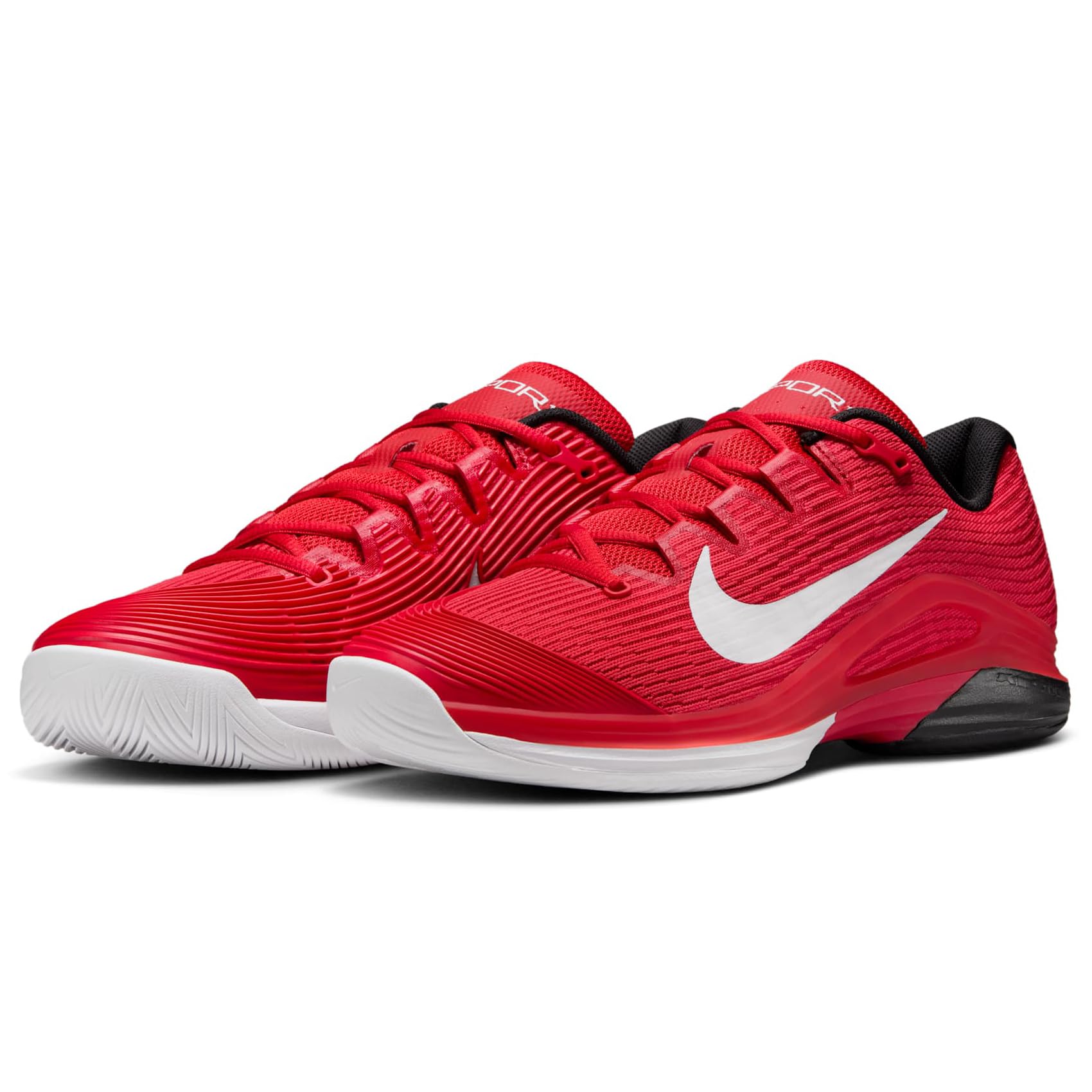 Nike Vapor 12 - Tenis de pista dura para hombre (FV5552-600, rojo universitario/negro/rojo gimnasio/blanco)