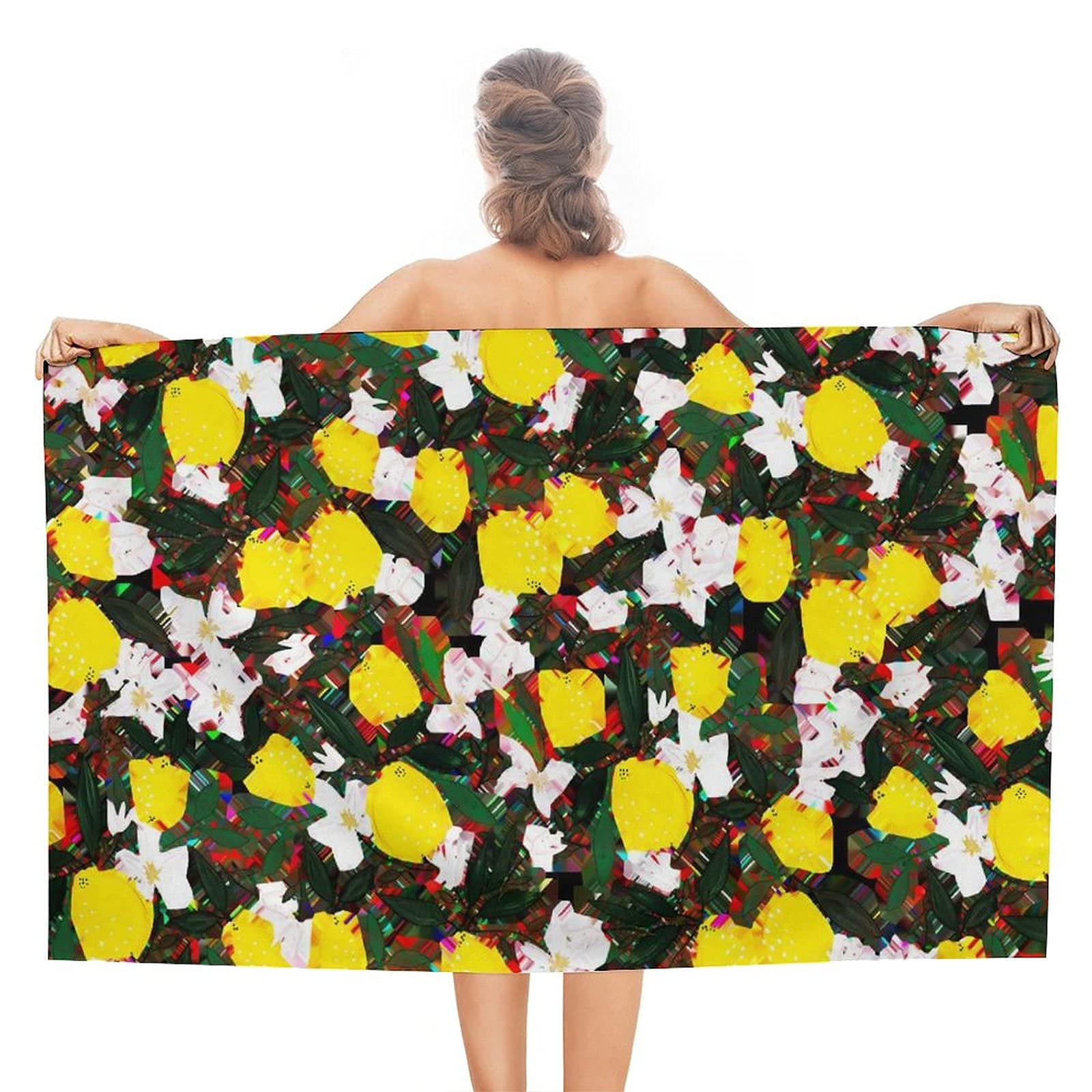 Lemons Beach Towel Young Adult Sandproof Superfine Fiber Beach Towel Adults Oversized for Picnic Swimming Class Tropical Vacations Cruise Other Water Activities Hawaii Gym Fitness Beach 32INx52IN
