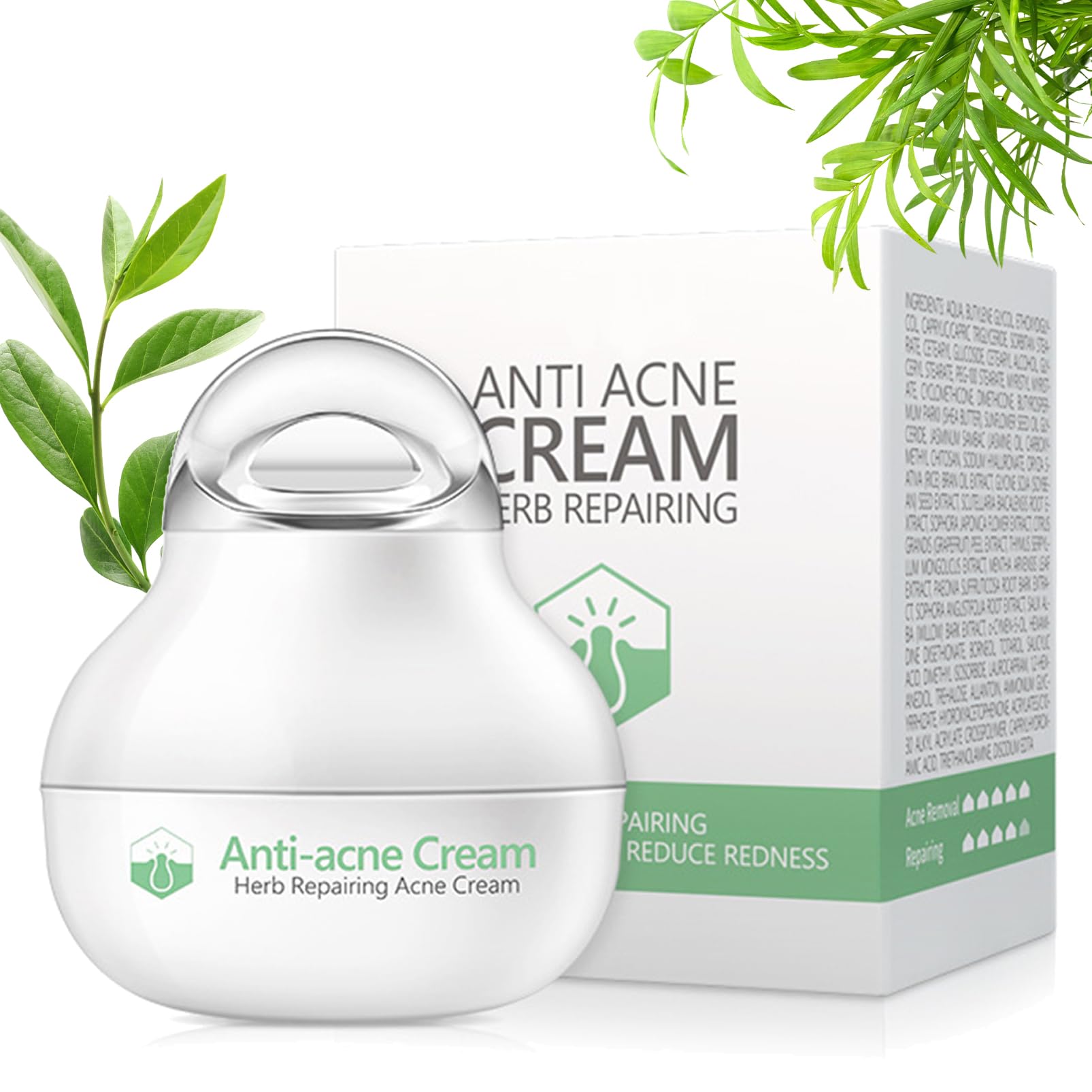 Herbal Acne Spot Treatment - For Face, Body, and Back | Anti-Blemish Pimple Cream | Scar Treatment | Non-Drying and Gentle for All Skin Types