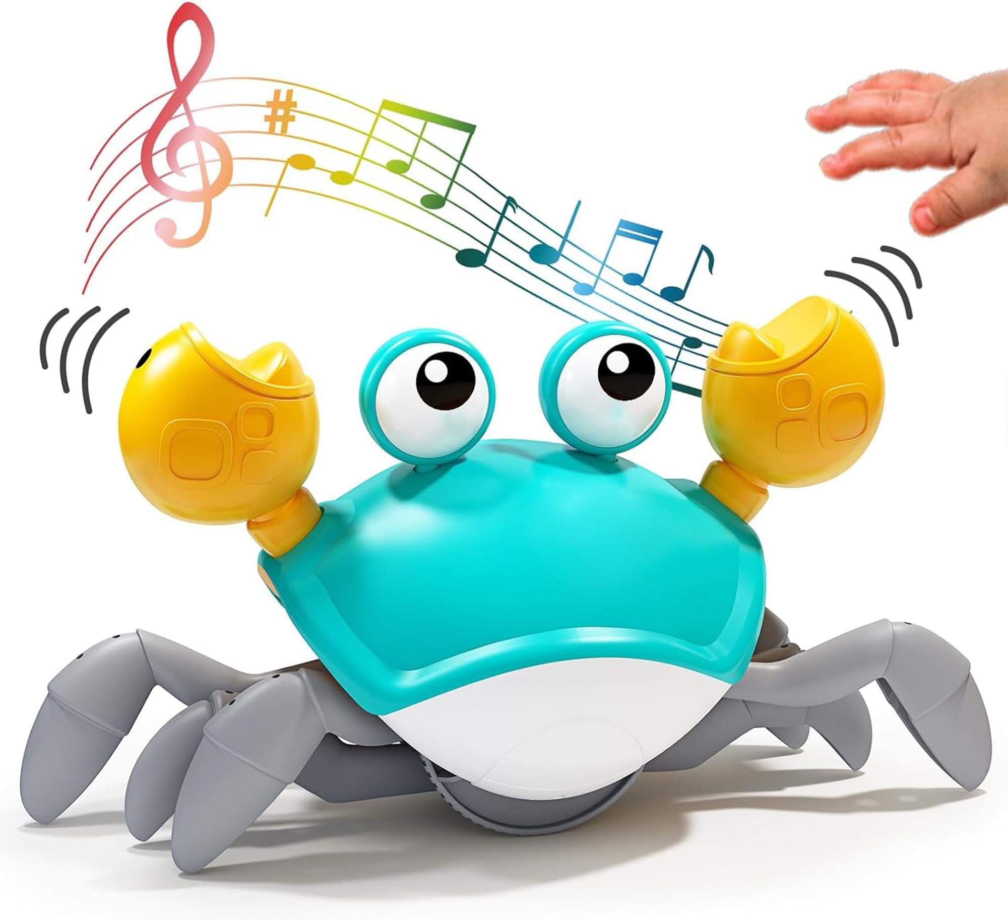 Kidology Crawling Crab Baby Musical Kids Toy with Led Lights & Rechargeable Battery | Interactive Early Learning and Entertainment Toys for Kids Toddlers & Infants (Green Crab)