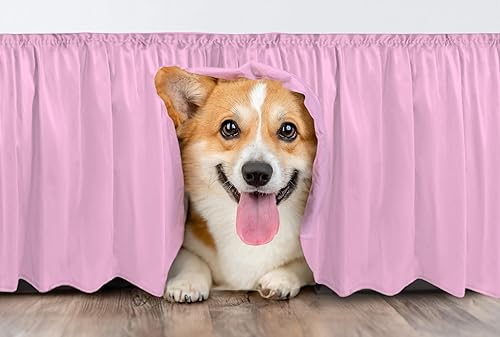 Miniatura 6 de CGK Linens - Falda de cama envolvente con volantes, color rosa claro, para camas de tamaño individual con caída de 24 pulgadas, correa elástica de