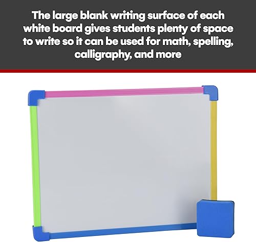Miniatura 2 de Signs Authority Paquete de 5 pizarras blancas pequeñas de borrado en seco para niños con borrador, mini pizarra magnética portátil de 9 x 12