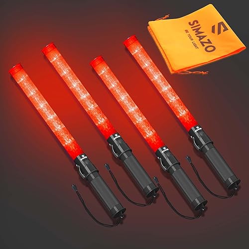 Miniatura 8 de SIMAZO Varita de tráfico de señal de 21 pulgadas con 3 modos intermitentes y 9 luces LED, bastón de seguridad de tráfico con clip lateral para