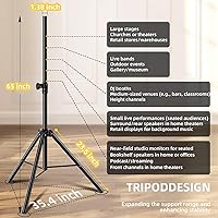 Vista 3 de Soporte de trípode para altavoces de escenario, altura ajustable de 89 a 152 cm, universal, resistente, inserto compatible de 35 mm