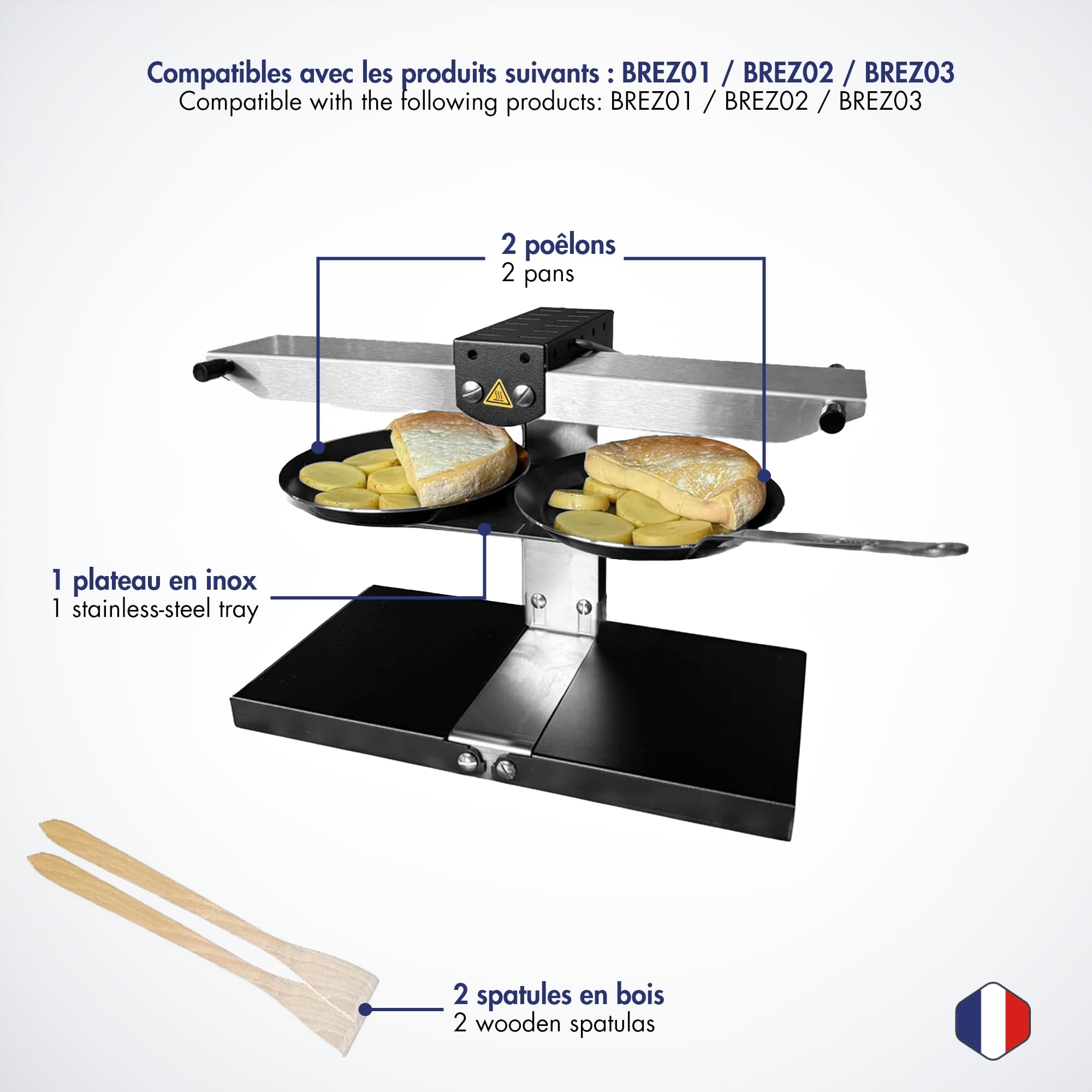 Bron Coucke REB02 - Kit para sartenes para parrillas, Inox