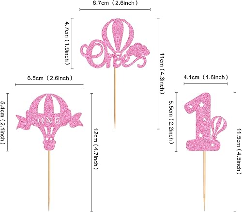 Miniatura 2 de Ercadio Paquete de 24 globos aerostáticos para cupcakes, globos con purpurina rosa, un globo para magdalenas, 1 selección de cupcakes para globos de