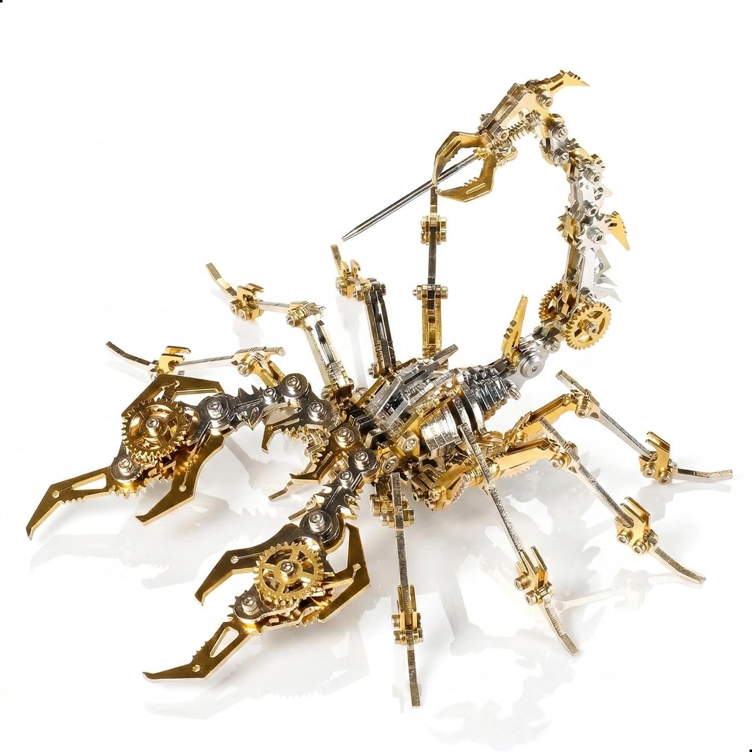 Scorpion 3D Metal Puzzle Model for Adults, DIY Mechanical Scorpion Challenging Building Kit with Tool, Cool Desk Decor for Man or 3D Building Enthusiasts Gift (Gold)
