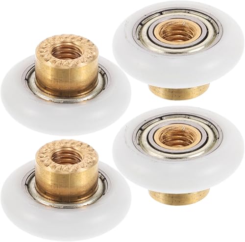 DIYEAH 4Pcs Shower Door Rollers with Screws - 0.90 Inch Copper Alloy Sliding Sho
