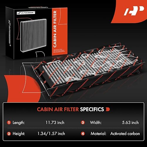 Miniatura 2 de A-Premium Filtro de aire de cabina de 2 piezas con carbón activado compatible con BMW X5 2007-2019, X6 2008-2019, repuesto # 64116945594, 64119248294