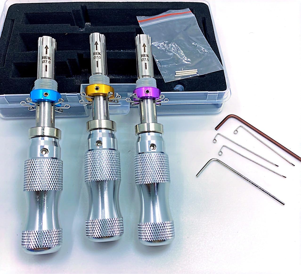 Lovamis 3 PCS 7 Pins Tubular Lock Pick Tools Professional Locksmith ...