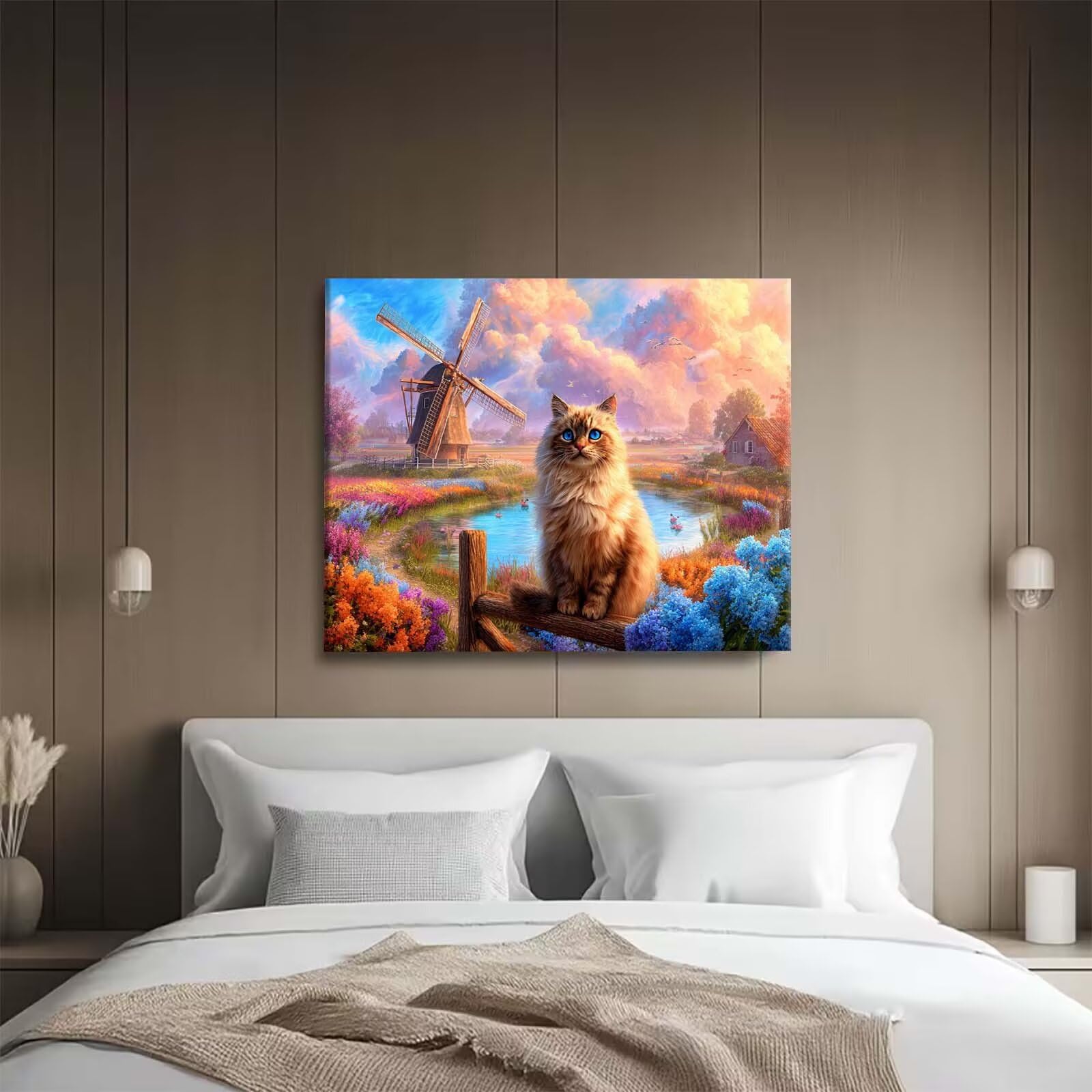 Katze Malen Nach Zahlen, DIY Set Kreatives für Erwachsene 90x120 cm j0-798