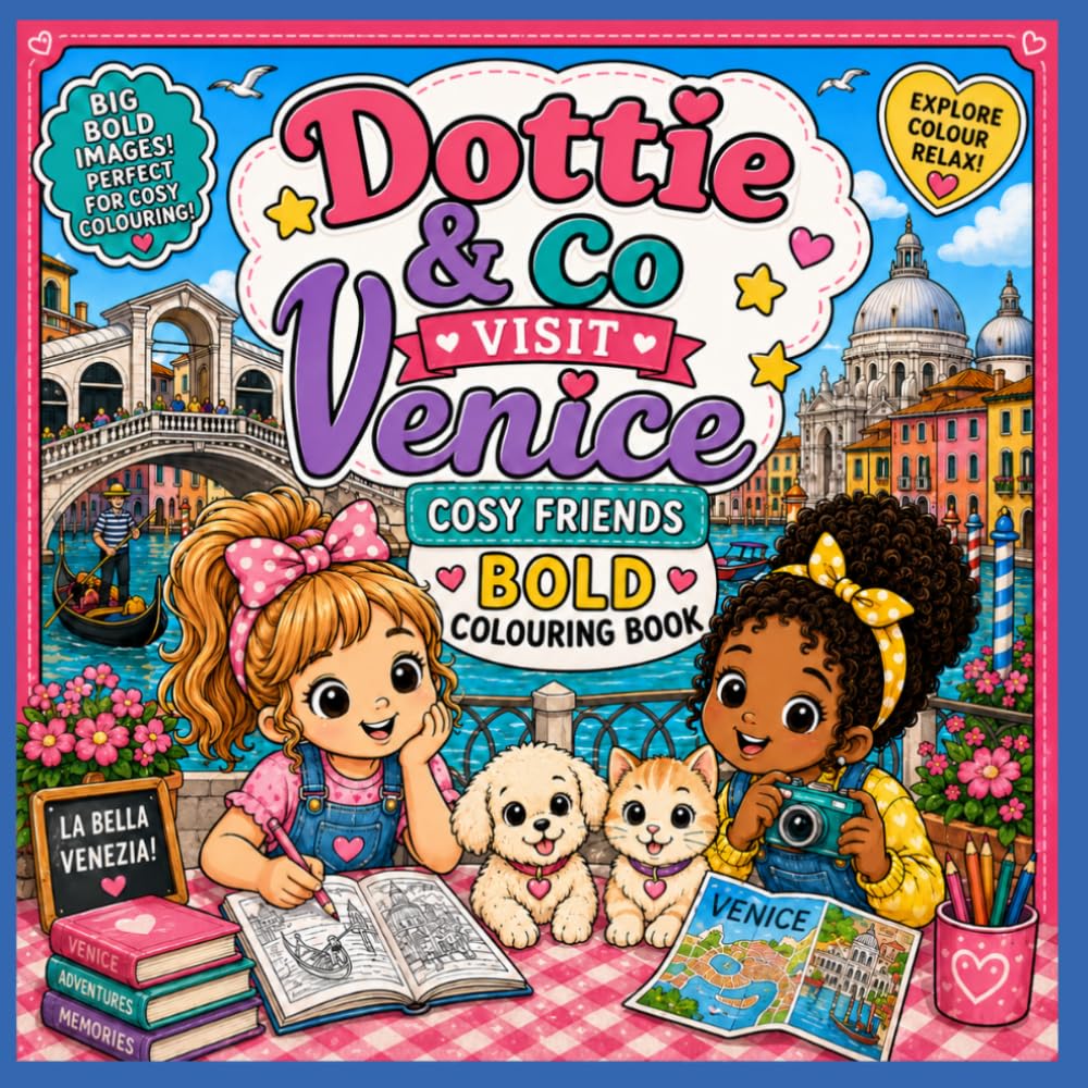 Dottie and Friends visit Venice Cosy Friends Bold Colouring Book (Dottie and Friends Fabulous Adventures Colouring Books)