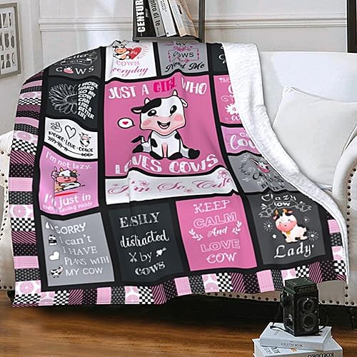 Miniatura 2 de Manta de vaca de regalo para niñas y mujeres, manta de franela suave y cálida para amantes de las vacas, regalos de cumpleaños para adultos y niños,