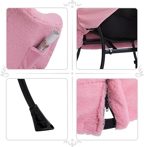 Miniatura 298 de HollyHOME - Silla perezosa grande de tela para sala de estar, silla de lectura, acogedora silla de descanso con reposabrazos, sofá de ocio, color