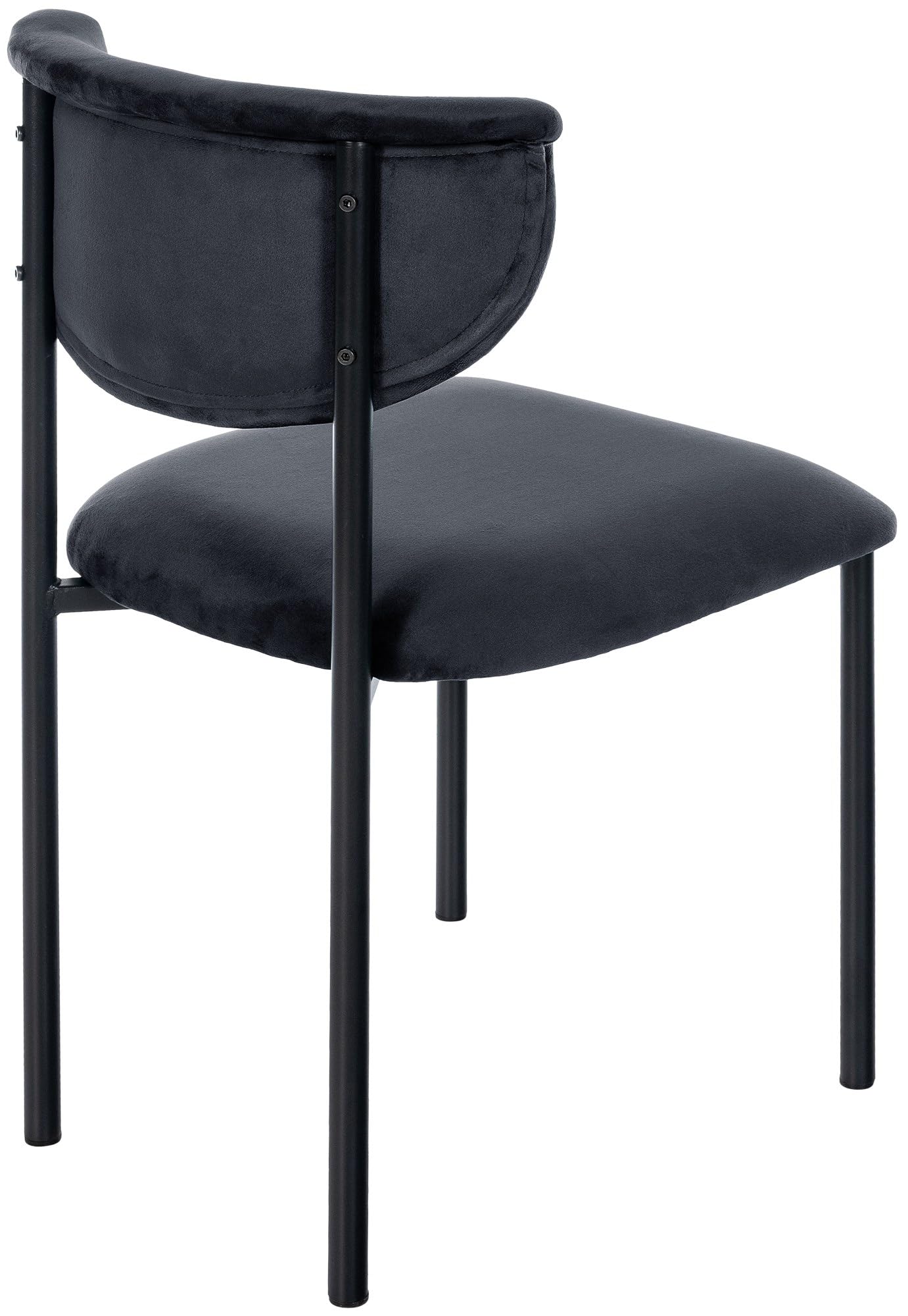 Chaise De Salle à Manger Rembourrée Velours Crème – Pieds Métal Noir, Supporte 130 Kg – Design Scandinave, Protection Sol Incluse