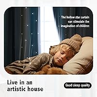 Vista 3 de Cortinas opacas con estrellas de Anytime para habitaciones de niñas, cortina de princesa para habitación de hija, ventana de dormitorio