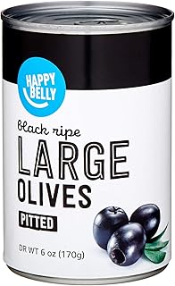 Amazon Brand - Happy Belly Large Pitted Ripe Olives, 6 Ounce