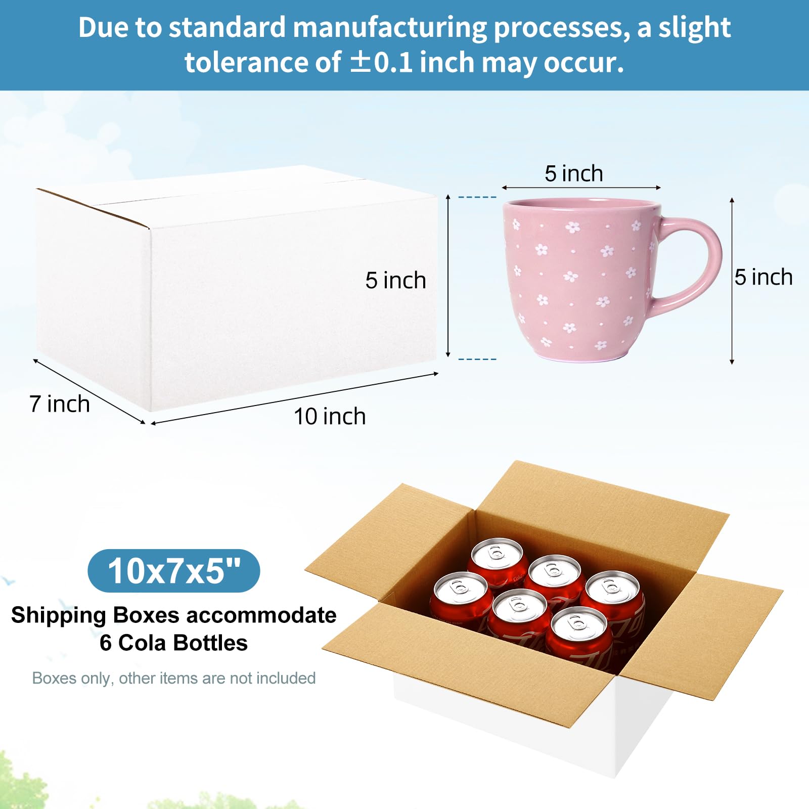 Famagic Confezione da 10 scatole di cartone bianche piccole da 25,4 x 17,7 x 12,7 cm, scatole di cartone ondulate per piccole imprese, piccole scatole postali per imballaggio, sfuse