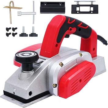 Electric Hand Planer, Wood Planer for Woodworking, 3-1/4 Inch Corded Planer with Blades, Edge Guide8201