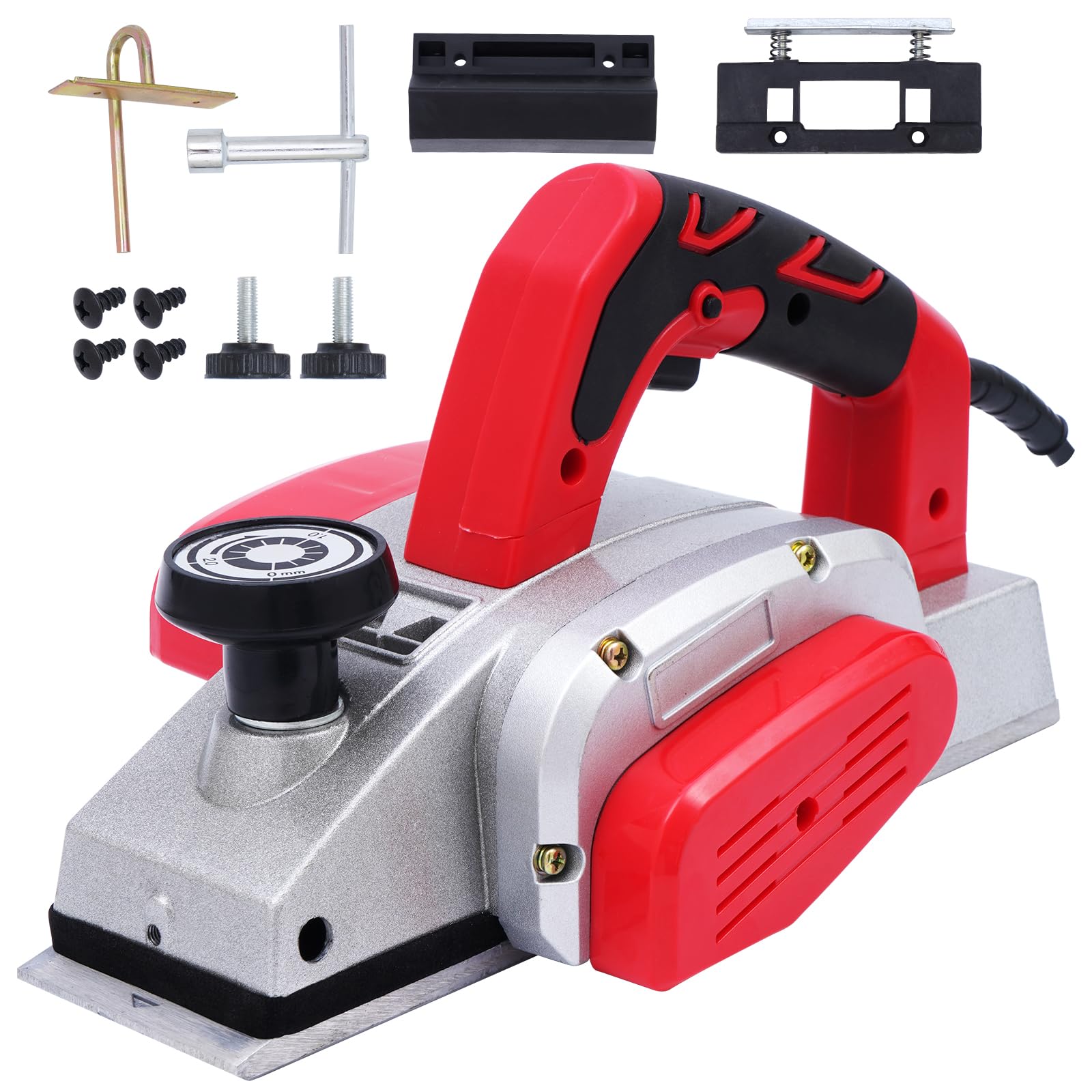 BHTOP Electric Hand Planer, Wood Planer for Woodworking, 3-1/4 Inch Corded Planer with Blades, Edge Guide（8201）