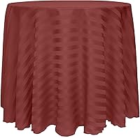 Vista 36 de ULTIMATE TEXTILE Mantel redondo de rayas satinadas de 72 pulgadas, color azul marino