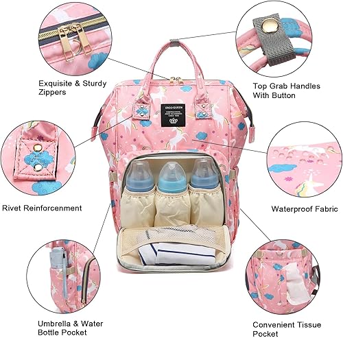 Miniatura 3 de Juego de bolsa de pañales, mochila multifunción para el cuidado del bebé para mamá papá, gran capacidad, mochila de viaje unisex, negro (Black #3),