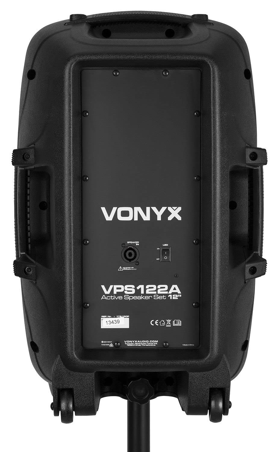 VONYX VPS122A Kit Sono DJ avec Pieds - 800 Watts, Haut-Parleurs avec LEDs, Égaliseur 5 Bandes, Télécommande Incluse, Idéal pour Animer Vos Soirées