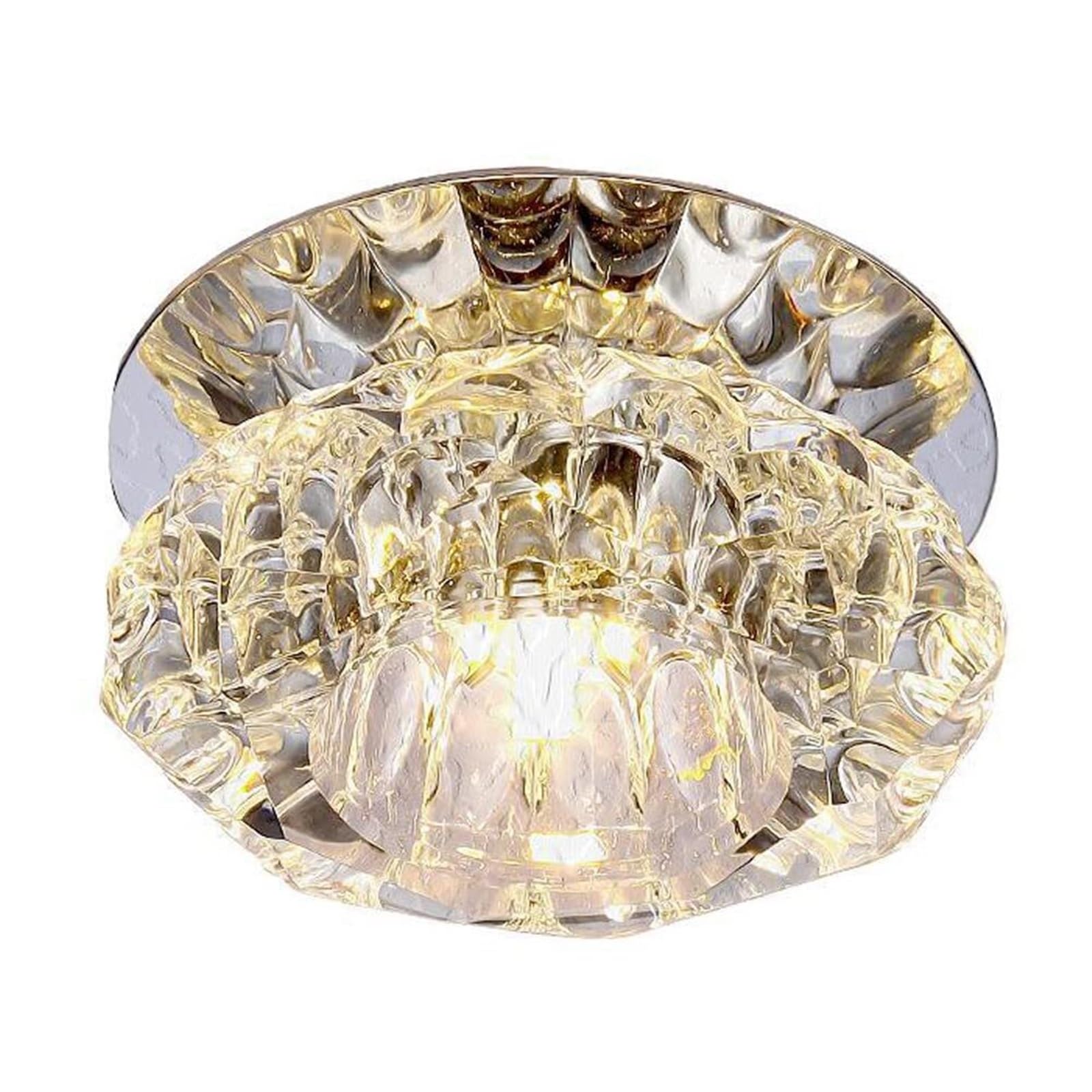 KHUKHU Crystal Led Downlight 3W/5W Modern Crystal LED Ceiling Spot Light for Corridor Hallway Aisle Porch Ceiling Mounted Recessed Home Decor Light Fixture(2700K,3W)
