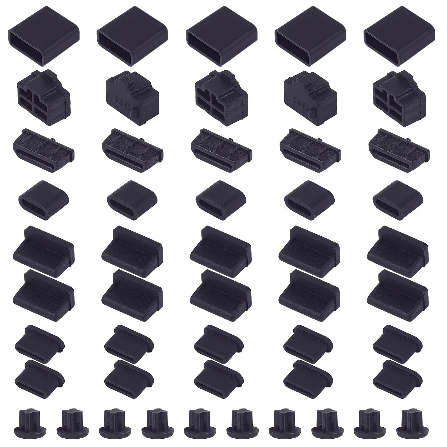 35 Bouchons Anti-Poussière Silicone - 7 Types De Ports (USB-C, HDMI, RJ45, Audio…) - Protection Électronique - 4
