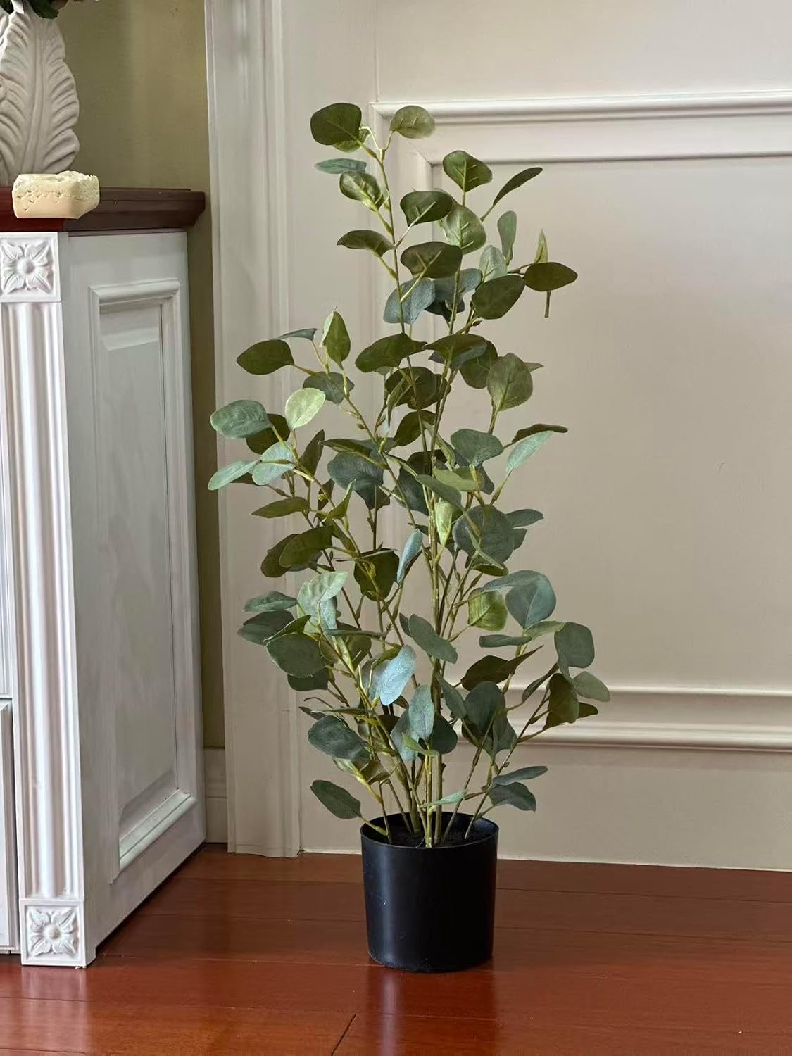 Kiko Artificial Plant Eucalyptus Tree -30" Tall Fake Table Plant with Plastic Pot for Office, Gymnasium Room, Living Room, Dinner Room, Shopping mall, and Other Decoration for Indoors