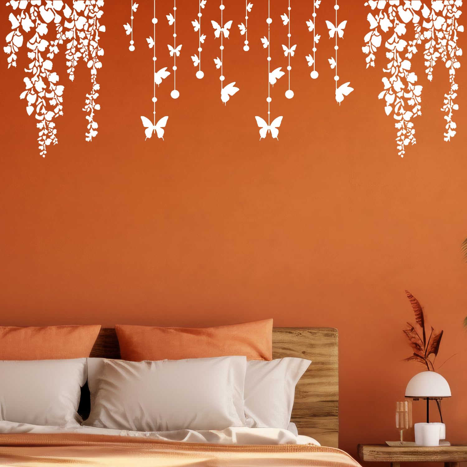 ARandNJ Combo Painting Wall Stencils (Size - 16X24 Inch) Creeper Botanical Theme- Cherry Falling Leaf & Hanging Butterfly DIY Reusable Design Ideal for Bedroom, Drawing Room, Living Room, (Pack of 2) (B0CHMJ2F8G) Amazon Price History, Amazon Price Tracker