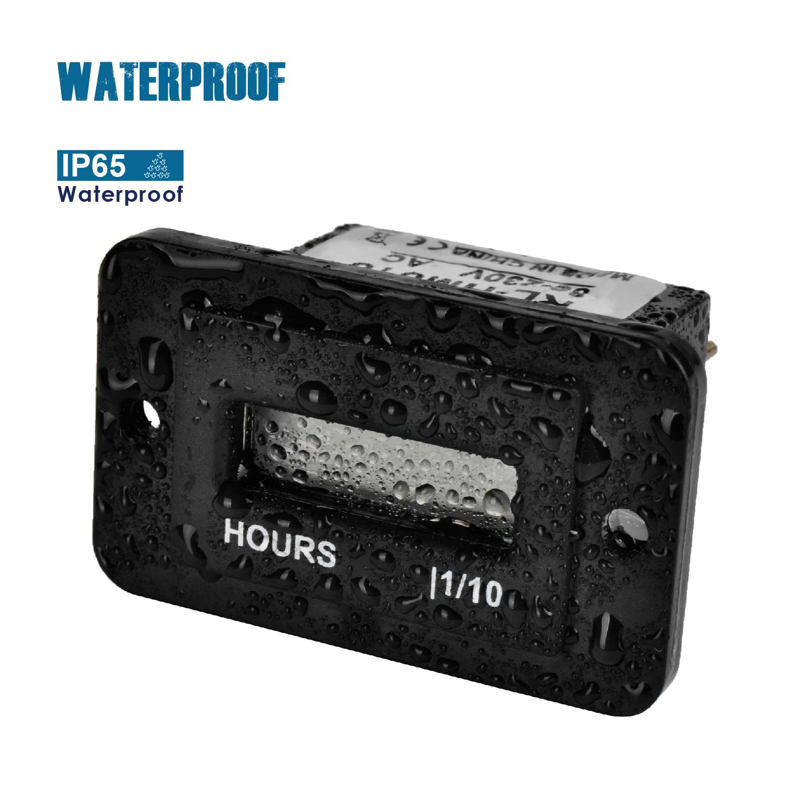 Compteur Heures Fonctionnement Numérique - Pour Tondeuse, Tracteur, Bateau - AC/DC 6-60V - Étanche IP67