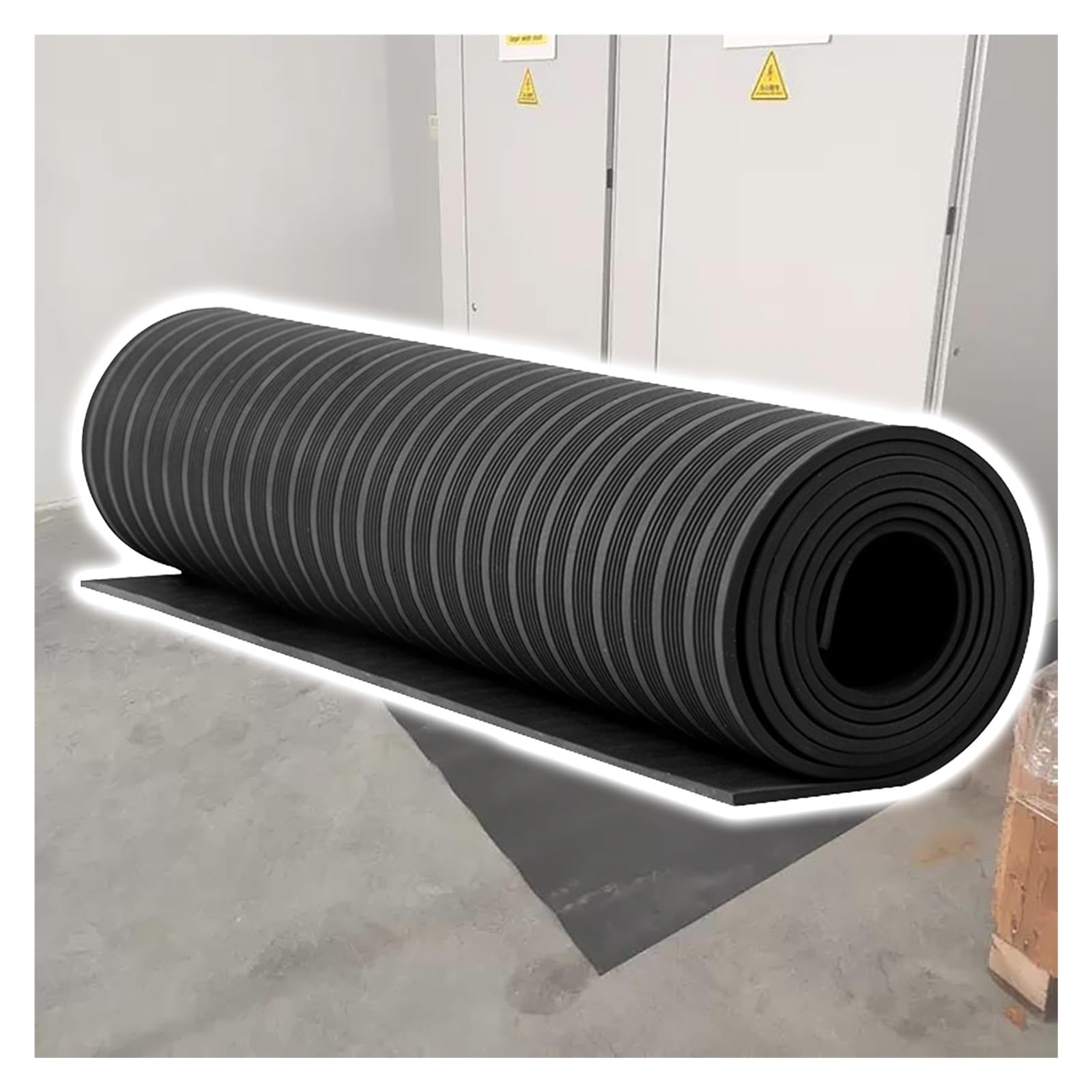 ZJKXJH Electrical insulating rubber mat Dielectric Industrial Work Mats for Electric Shock Protection, High Voltage Insulated Rubber Mat, Electric Safety Floor Sheet(Black-T-0.2",L - 21')