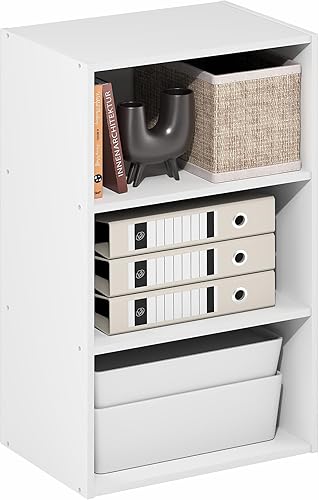 Miniatura 36 de Furinno JAYA Estantería de Libros, Estantería de 3 Niveles, Librero con Estantes Ajustables, 9.5 x 24.5 x 40.3 pulgadas, para Sala de Estar,