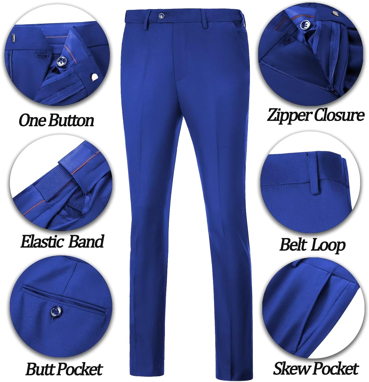 Mens Suit 3 Piece Formal Shawl Lapel Tuxedo for Men Wedding Suits One Button Jacket Vest Pants Set - Image 7