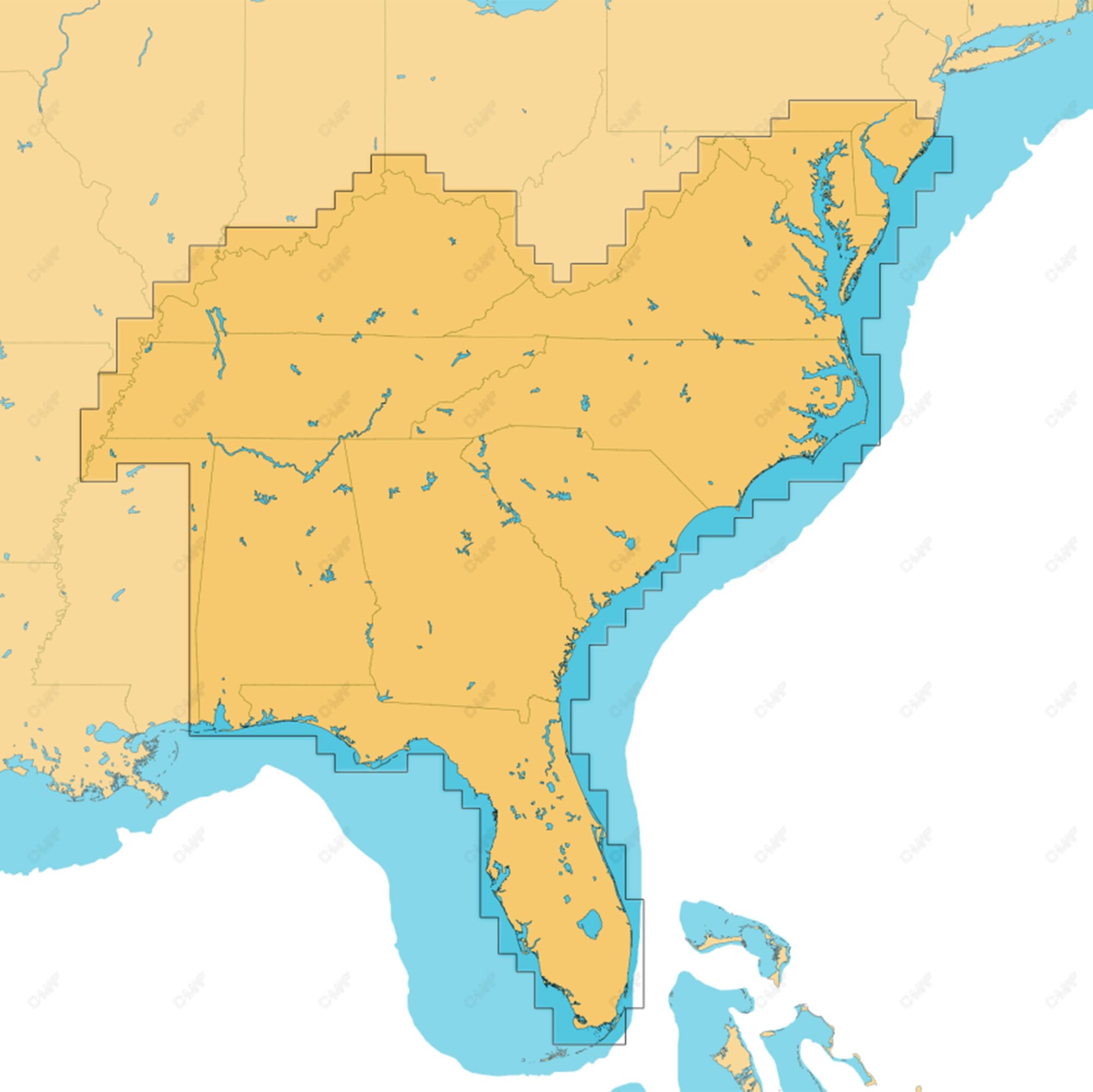 C-MAP Reveal X - US Lakes South East, Map Card for Marine GPS chartplotters