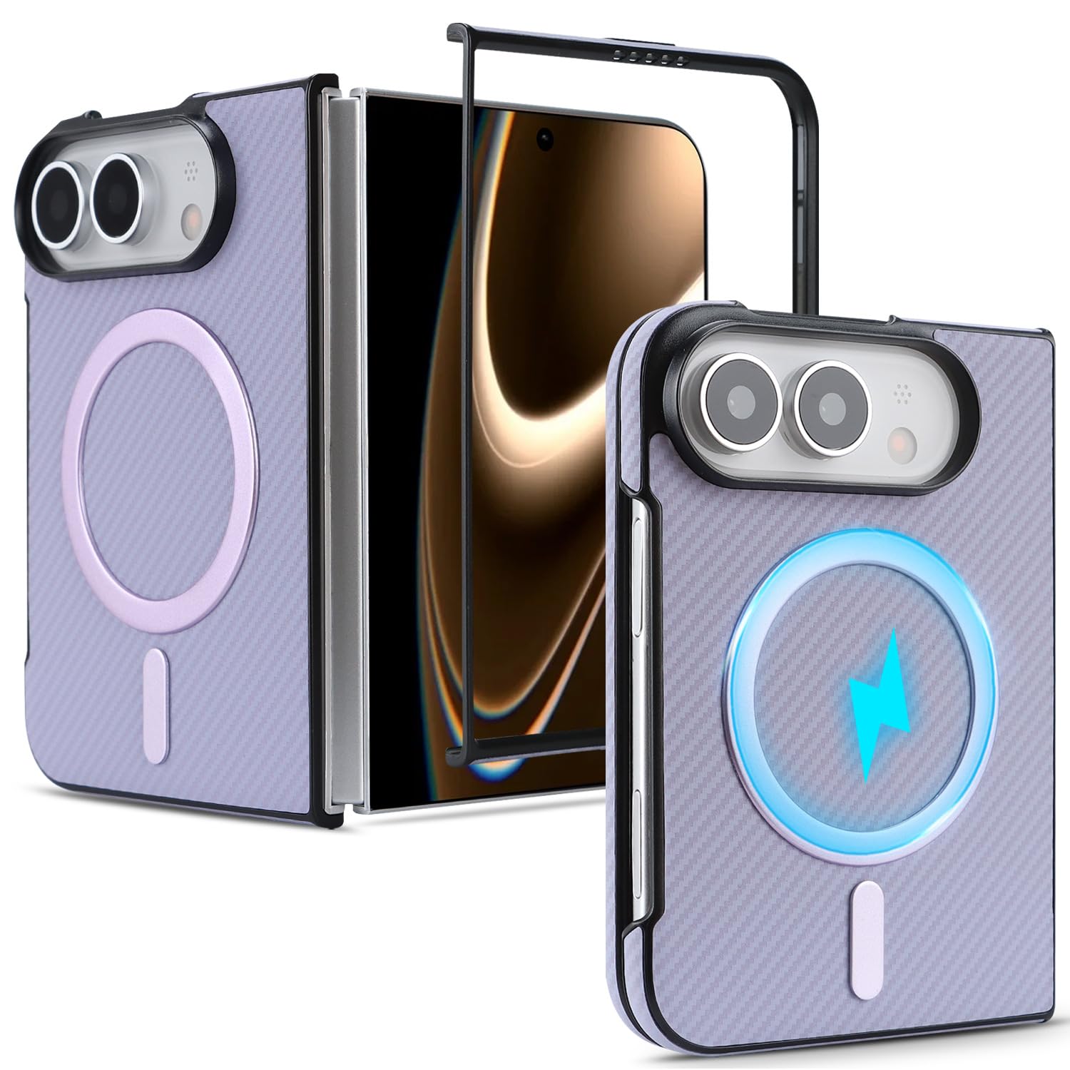 Skórzane etui do iPhone'a Duo, obsługuje bezprzewodowe eleganckie