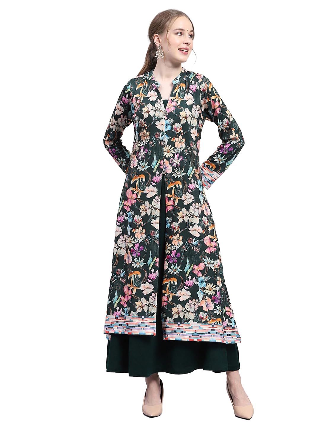 Women Regular Fit Full Sleeve V Neck Kurti Set | Elegant Kurta with Pant and Dupatta | Stylish Ethnic Wear for Ladies | Traditional Outfit for Women (Pack of 1)-image-13