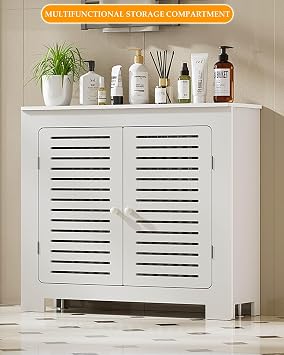 Modern Radiator Cover Louvered Grill Heater Heating Side Stand Cabinet, White Wall Heater Cover Radiator Shelf, Easy To Assemble/Storable, Hide Cluttered Pipes For Decorative Living Room Home(L27.6xH3