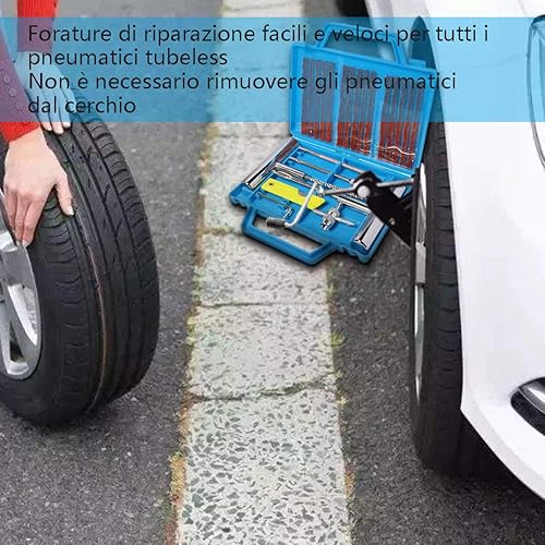Miniatura 5 de QUNNIE 22 kits de reparación de neumáticos, herramientas de reparación de neumáticos pesados y kits de reparación de neumáticos para automóvil,