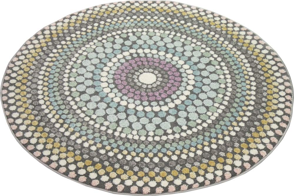 Teppich modern Wohnzimmer Teppich Regenbogen Pastellfarben Größe 200 x 290 cm