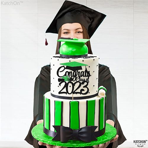 Miniatura 2 de KatchOn, Decoración para pastel de graduación con purpurina  grande, 6 pulgadas  Decoración de pastel de felicitaciones clase de 2023, decoraciones